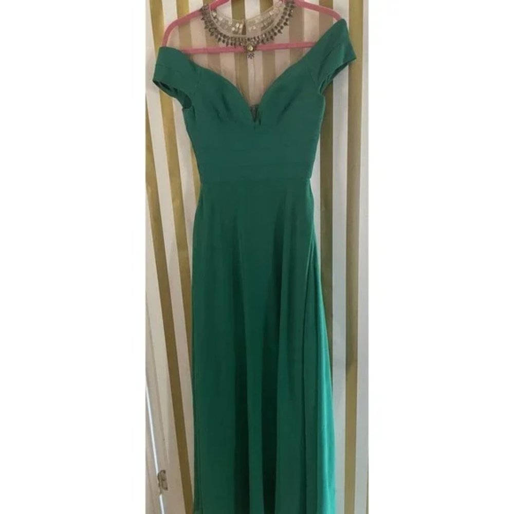 BCBGmaxazria Annabelle Ponte Green Maxi Dress Womens Size 2